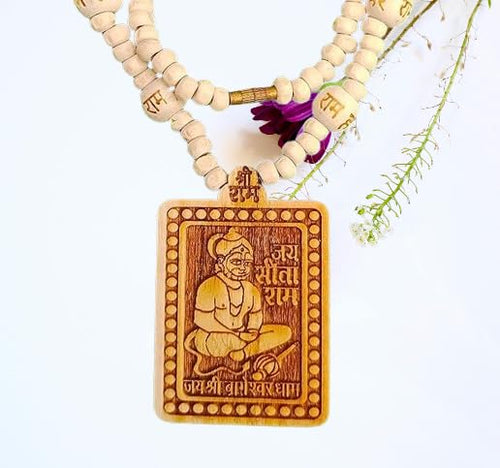 Natural Tulsi Hanuman Locket Mala